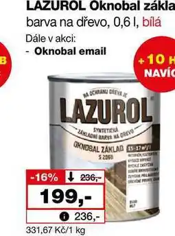 Barvy a laky drogerie LAZUROL Oknobal zákla barva na dřevo, 0,6 1, bílá nabídka