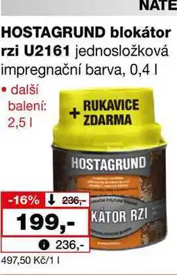 Barvy a laky drogerie HOSTAGRUND blokátor rzi U2161 jednosložková impregnační barva, 0,4l nabídka