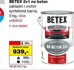 Barvy a laky drogerie BETEX 2v1 na beton základní i vrchní syntetická barva, 5 kg nabídka