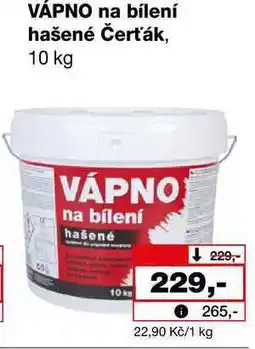 Barvy a laky drogerie VÁPNO na bílení hašené Čerťák, 10 kg nabídka
