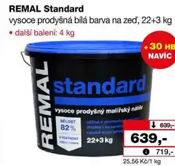 Barvy a laky drogerie REMAL Standard vysoce prodyšná bílá barva na zeď, 22+3 kg nabídka