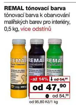 Barvy a laky drogerie REMAL tónovací barva tónovací barva k obarvování malířských barev pro interiéry, 0,5 kg nabídka