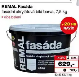 Barvy a laky drogerie REMAL Fasáda fasádní akrylátová bílá barva, 7,5 kg nabídka