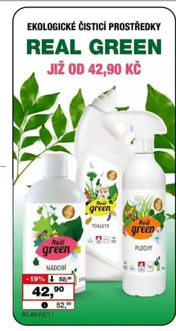 Barvy a laky drogerie EKOLOGICKÉ ČISTICÍ PROSTŘEDKY REAL GREEN nabídka