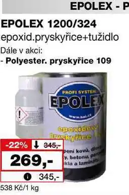 Barvy a laky drogerie EPOLEX P EPOLEX 1200/324 epoxid.pryskyřice+tužidlo nabídka