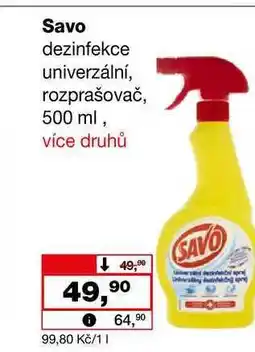 Barvy a laky drogerie Savo dezinfekce univerzální, rozprašovač, 500 ml nabídka