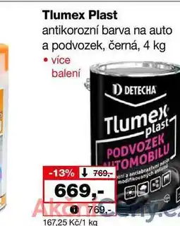 Barvy a laky drogerie Tlumex Plast antikorozní barva na auto a podvozek, černá, 4 kg nabídka