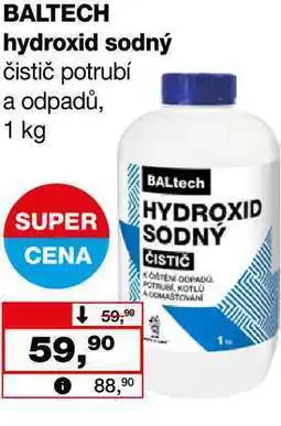 Barvy a laky drogerie BALTECH hydroxid sodný čistič potrubí a odpadů, 1 kg nabídka