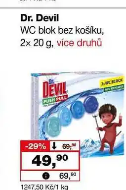 Barvy a laky drogerie Dr. Devil WC blok bez košíku, 2x 20 g nabídka