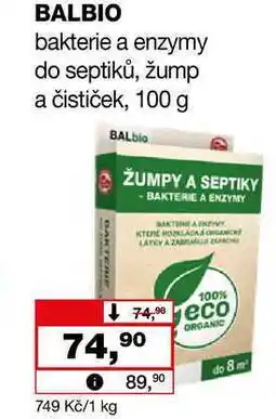 Barvy a laky drogerie BALBIO bakterie a enzymy do septiků, žump a čističek, 100 g nabídka