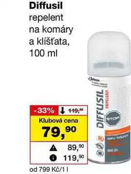 Barvy a laky drogerie Diffusil repelent na komáry a klíšťata, 100 ml nabídka