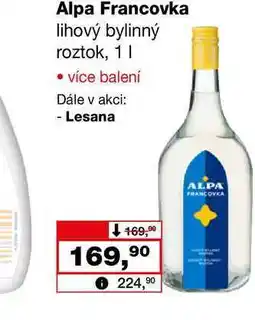 Barvy a laky drogerie Alpa Francovka lihový bylinný roztok, 1l nabídka