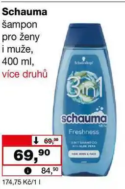 Barvy a laky drogerie Schauma šampon pro ženy i muže, 400 ml nabídka
