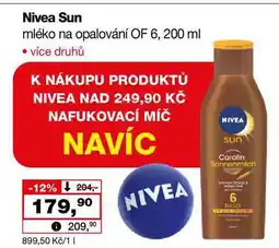 Barvy a laky drogerie Nivea Sun mléko na opalování OF 6, 200 ml nabídka