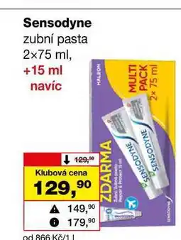 Barvy a laky drogerie Sensodyne zubní pasta 2x75 ml nabídka