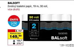 Barvy a laky drogerie BALSOFT 2vrstvý toaletní papír, 19 m, 30 rolí nabídka