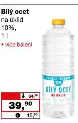 Barvy a laky drogerie Bílý ocet na úklid 10%, 1l nabídka