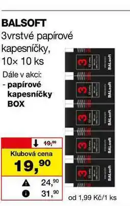 Barvy a laky drogerie BALSOFT 3vrstvé papírové kapesníčky, 10x 10 ks nabídka