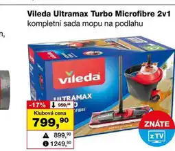 Barvy a laky drogerie Vileda Ultramax Turbo Microfibre 2v1 kompletní sada mopu na podlahu nabídka