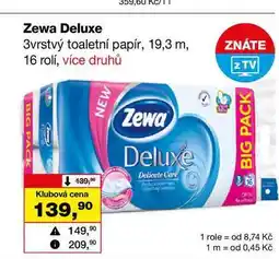 Barvy a laky drogerie Zewa Deluxe 3vrstvý toaletní papír, 19,3 m, 16 rolí nabídka