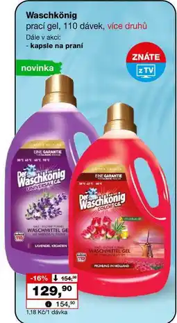 Barvy a laky drogerie Waschkönig prací gel, 110 dávek nabídka