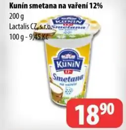 Partner Maloobchodní síť KUNÍN Smetana na vaření 12% nabídka