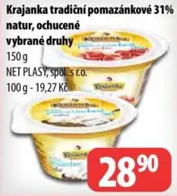 Partner Maloobchodní síť Krajanka tradiční pomazánkové 31% natur, ochucené vybrané druhy nabídka