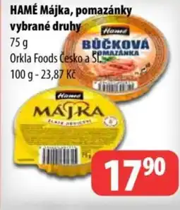 Partner Maloobchodní síť HAMÉ Májka, pomazánky vybrané druhy nabídka
