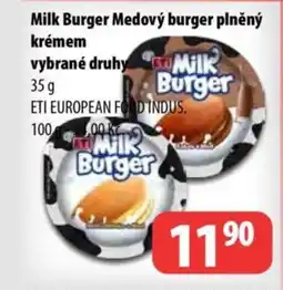 Milk burger medový burger plněný krémem vybrané druhy