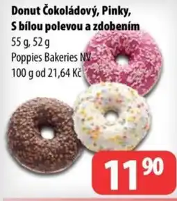 Partner Maloobchodní síť Donut čokoládový, pinky, s bílou polevou a zdobením nabídka