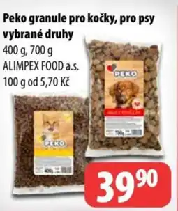 Partner Maloobchodní síť PEKO Granule pro kočky, pro psy vybrané druhy nabídka