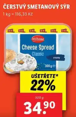 Lidl ČERSTVÝ SMETANOVÝ SÝR, 300 g nabídka