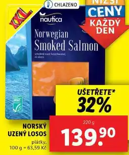 Lidl NORSKÝ UZENÝ LOSOS, 220 g nabídka