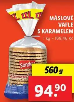 Lidl MÁSLOVÉ VAFLE S KARAMELEM, 560 g nabídka