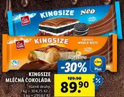 Lidl KINGSIZE MLÉČNÁ ČOKOLÁDA, 295 g/300 g nabídka