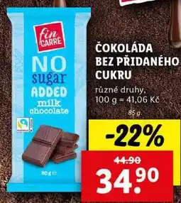 Lidl ČOKOLÁDA BEZ PŘIDANÉHO CUKRU, 85 g nabídka