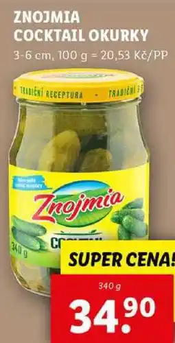 Lidl ZNOJMIA COCKTAIL OKURKY, 340 g nabídka