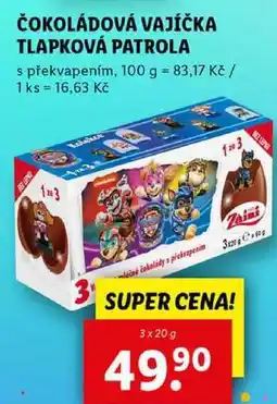 Lidl ČOKOLÁDOVÁ VAJÍČKA TLAPKOVÁ PATROLA, 3x 20 g nabídka
