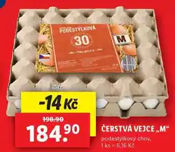 Lidl ČERSTVÁ VEJCE ,,M podestýlkový chov, 30 ks nabídka