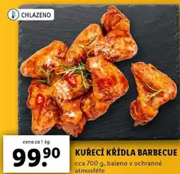 Lidl KUŘECÍ KŘÍDLA BARBECUE, cena za 1 kg nabídka