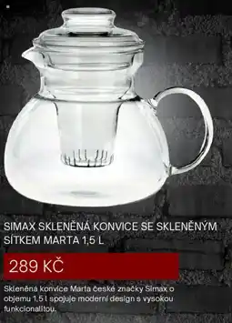 4home Simax skleněná konvice se skleněným Sítkem Marta nabídka
