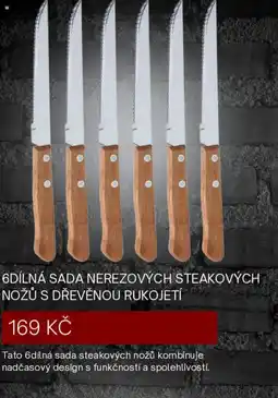 4home 6dílná sada nerezových steakových Nožů s dřevěnou Rukojetí nabídka