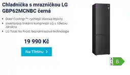 Datart Chladnička s mrazničkou LG GBP62MCNBC černá nabídka