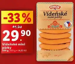 Lidl Vídeňské mini párky, 200 g nabídka