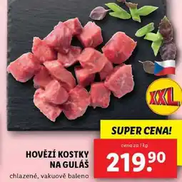 Lidl HOVĚZÍ KOSTKY NA GULÁŠ, cena za 1 kg nabídka