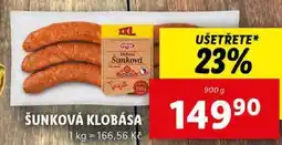 Lidl ŠUNKOVÁ KLOBÁSA, 900 g nabídka