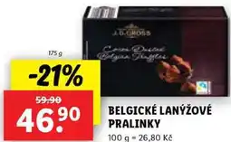 Lidl BELGICKÉ LANÝŽOVÉ PRALINKY, 175 g nabídka