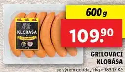 Lidl GRILOVACÍ KLOBÁSA, 600 g nabídka