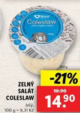 Lidl ZELNÝ SALÁT COLESLAW, 160 g nabídka