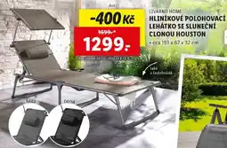 Lidl HLINÍKOVÉ POLOHOVACÍ LEHÁTKO SE SLUNEČNÍ CLONOU HOUSTON nabídka